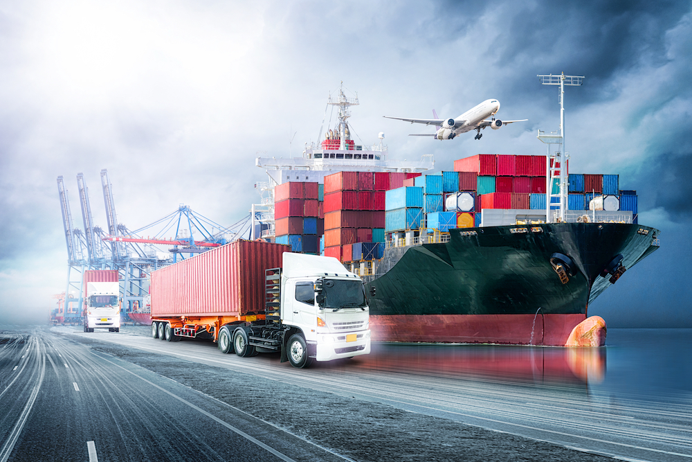 Logistics,import,export,background,and,transport,industry,of,container,cargo